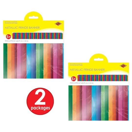 Beistle 5ft. Metallic Serape Fiesta Fringe Banners, 2ct.